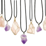 Raw Amethyst & Rose Quartz Pendant