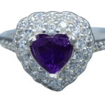 Heart-Shaped Amethyst Sterling Silver Ring