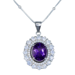 Amethyst Pendant Minimal Sterling Silver Necklace