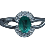 Natural Emerald Oval Cut Bold Sterling Silver Ring