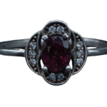Red Tourmaline Oval Cut Sterling Silver Ring