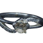 Yellow Topaz Round Cut Sterling Silver Ring