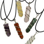 Double Point Spiral Gemstone Pendant