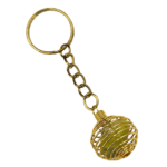 Metal Spiral Wrapped Gemstone Keychain