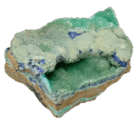 Smitsonite & Azurite Mineral Specimen with Crystalline Coating